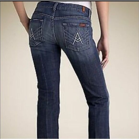 7 for All Mankind size 29 dark wash A pocket western jeans - Picture 1 of 4
